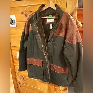 Orvis waxed cotton and leather jacket